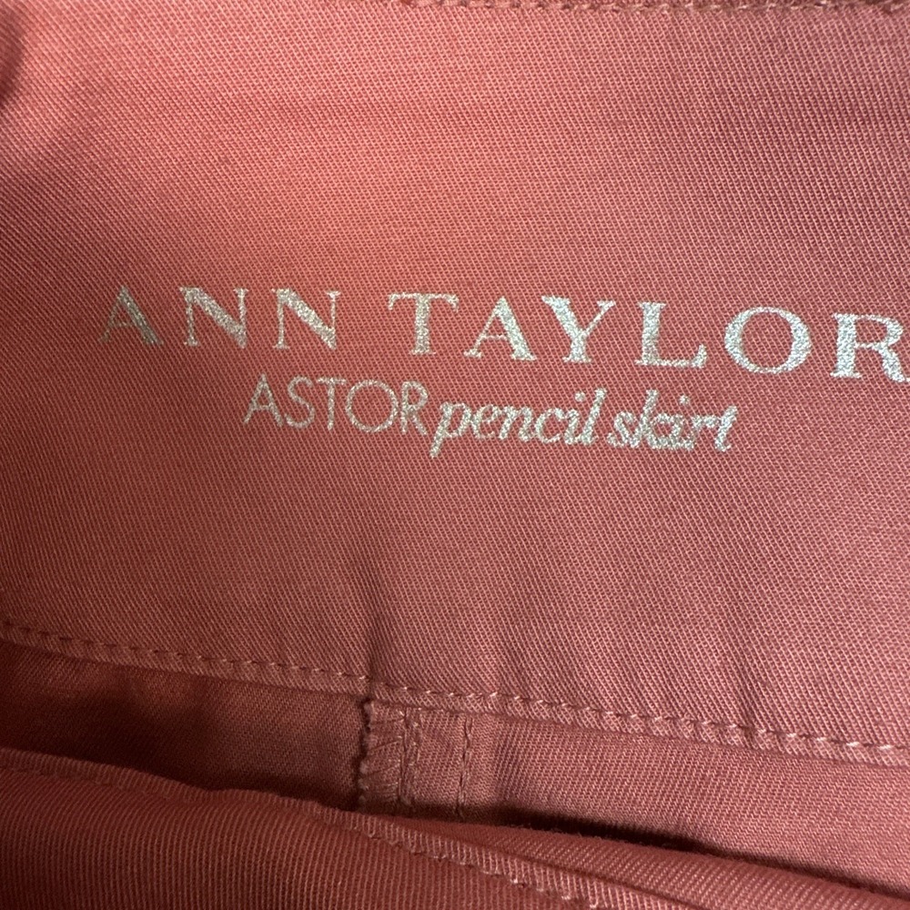 Ann Taylor Women's Pencil Skirt Sz 6 Pink A Line Stretch Cotton - Picture 3 of 9